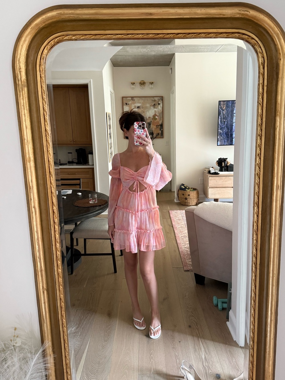 Majorelle Pink Tiered Cutout Mini Dress - Women